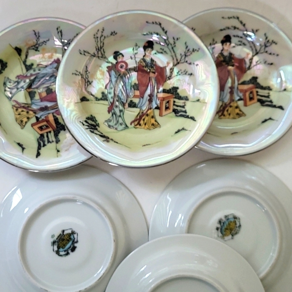 Vintage Noritake China Japan pattern saucer 5" set of 6